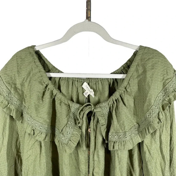 Promesa NWT  Prairie Collar Green Button Front size Small NWT Feminine Girlie - Picture 11 of 11